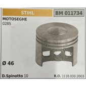 BRUMAR PISTONE COMPLETO STIHL MOTOSEGHE 028S  Ø 46 D. Spinotto 10  R.O. 1118.030.2003