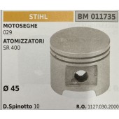 BRUMAR PISTONE COMPLETO STIHL MOTOSEGHE 029 ATOMIZZATORI SR 400  Ø 45 D. Spinotto 10  R.O. 1127.030.2000
