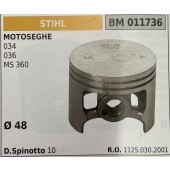 BRUMAR PISTONE COMPLETO STIHL MOTOSEGHE 034 036 MS 360  Ø 48 D. Spinotto 10  R.O. 1125.030.2001