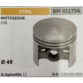 BRUMAR PISTONE COMPLETO STIHL MOTOSEGHE 038  Ø 48 D. Spinotto 12  R.O. 1119.030.2000