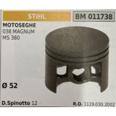 BRUMAR PISTONE COMPLETO STIHL MOTOSEGHE 038 MAGNUM MS 380  Ø 52 D. Spinotto 12  R.O. 1119.030.2002