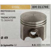 BRUMAR PISTONE COMPLETO STIHL MOTOSEGHE 08S TRONCATORI TS 360AVSE  Ø 49 D. Spinotto 12 R.O. 4201.030.2000