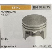 BRUMAR PISTONE COMPLETO STIHL MOTOSEGHE MS 200T  Ø 40 D. Spinotto 9 R.O. 1129.030.2000