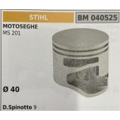 BRUMAR PISTONE COMPLETO STIHL MOTOSEGHE MS 201  Ø 40 D. Spinotto 9 R.O. -