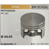 BRUMAR PISTONE COMPLETO STIHL MOTOSEGHE MS 260  Ø 44.65 D. Spinotto 10 R.O. 1121.030.2003