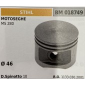 BRUMAR PISTONE COMPLETO STIHL MOTOSEGHE MS 280  Ø 46 D. Spinotto 10 R.O. 1133.030.2001