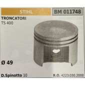 BRUMAR PISTONE COMPLETO STIHL TRONCATORI TS 400  Ø 49 D. Spinotto 10 R.O. 4223.030.2000