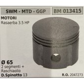BRUMAR PISTONE COMPLETO SWM - MTD - GGP MOTORI Rasaerba 3.5 HP  Ø 65 2 segmenti + raschiaolio D. Spinotto 13 R.O. 2047273