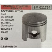 BRUMAR PISTONE COMPLETO ZENOAH - KOMATSU - RED MAX DECESPUGLIATORI G 4K BC 435DLM BC 435DWM BK 346FL (tipo nuovo)   Ø 40 D. Spinotto 10 R.O. -