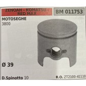 BRUMAR PISTONE COMPLETO ZENOAH - KOMATSU - RED MAX MOTOSEGHE 3800   Ø 39 D. Spinotto 10 R.O. ZT2100-41110