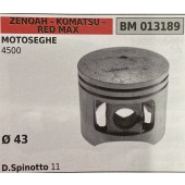 BRUMAR PISTONE COMPLETO ZENOAH - KOMATSU - RED MAX MOTOSEGHE 4500   Ø 43 D. Spinotto 11 R.O. -