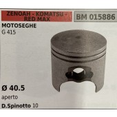 BRUMAR PISTONE COMPLETO ZENOAH - KOMATSU - RED MAX MOTOSEGHE G 415   Ø 40.5 aperto D. Spinotto 10 R.O. -