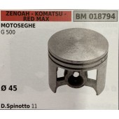 BRUMAR PISTONE COMPLETO ZENOAH - KOMATSU - RED MAX MOTOSEGHE G 500   Ø 45 D. Spinotto 11 R.O. -