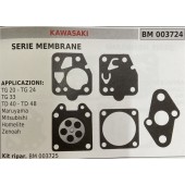 BRUMAR MEMBRANA/KIT RIPARAZIONE KAWASAKI  SERIE MEMBRANE  APPLICAZIONI TG 20 - TG 24 TG 33 TD 40 - TD 48 Maruyama Mitsubishi Homelite Zenoah  Kit ripar.  BM003724