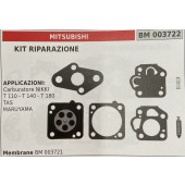 BRUMAR MEMBRANA/KIT RIPARAZIONE MITSUBISHI  KIT RIPARAZIONE  APPLICAZIONI: Carburatore NIKKI T 110 - T 140 - T 180 TAS MARUYAMA  Membrane BM 003721