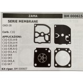 BRUMAR MEMBRANA/KIT RIPARAZIONE ZAMA  SERIE MEMBRANE GND-89 / GND-92  Carb. C1Q  APPLICAZIONI: C1Q-S33,A-B C1Q-S34,A-H C1Q-S35,A-B C1Q-S36,A-G C1Q-S51,A-C C1Q-S51,A-C C1Q-SK4 C1Q-SK5 C1Q-SK6,A C1Q-SK7  Kit ripar. BM 000607