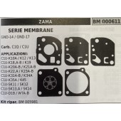 BRUMAR MEMBRANA/KIT RIPARAZIONE ZAMA  SERIE MEMBRANE GND-14 / GND-17  Carb. C1Q / C1U  APPLICAZIONI: C1U-K10A / K12 / K13 C1U-K18,A-B / K19 C1U-K20A-B / K21A-B C1U-K22,A / K23A-B C1U-K31A-B / K34A C1U-K35A / K45 C1U-SK11 / SK12 C1U-SK13,A / SK14 C1U-D1B /