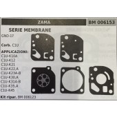 BRUMAR MEMBRANA/KIT RIPARAZIONE ZAMA  SERIE MEMBRANE GND-17  Carb. C1U  APPLICAZIONI: C1U-K10A  C1U-K12 C1U-K21 C1U-22,A C1U-K23A-B  C1U-K30,A C1U-K31A-B C1U-K35,A  C1U-K45  Kit ripar. BM 006123