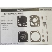 BRUMAR MEMBRANA/KIT RIPARAZIONE ZAMA  KIT RIPARAZIONE RB-47  Carb. C1Q / C1U  APPLICAZIONI: C1U-W10 C1U-W12 C1U-W13  Membrane BM 008716