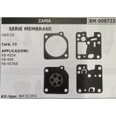 BRUMAR MEMBRANA/KIT RIPARAZIONE ZAMA  SERIE MEMBRANE GND-52  Carb. RB  APPLICAZIONI: RB-K65A RB-K66 RB-K67AB  Kit ripar. BM 022851