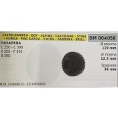 BRUMAR RUOTA RASAERBA CASTELGARDEN - GGP - ALPINA - CASTELMAC - STIGA - HONDA - MAC GARDA - VIKING - GARENA - BRILL  RASAERBA C 350 - C 390 K 350 - P 350 B 390  Ø esterno 129 mm Ø interno 12.5 mm spessore 36 mm  R.O. 2268081/0 - 122686086/0