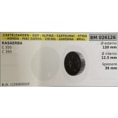 BRUMAR RUOTA RASAERBA CASTELGARDEN - GGP - ALPINA - CASTELMAC - STIGA - HONDA - MAC GARDA - VIKING - GARENA - BRILL  RASAERBA C 350 C 390  Ø esterno 130 mm Ø interno 12.5 mm spessore 36 mm  R.O. 122686083/0