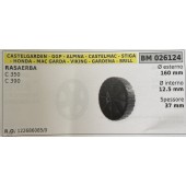 BRUMAR RUOTA RASAERBA CASTELGARDEN - GGP - ALPINA - CASTELMAC - STIGA - HONDA - MAC GARDA - VIKING - GARENA - BRILL  RASAERBA C 350 C 390  Ø esterno 160 mm Ø interno 12.5 mm spessore 37 mm  R.O. 122686085/0