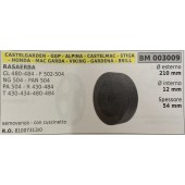 BRUMAR RUOTA RASAERBA CASTELGARDEN - GGP - ALPINA - CASTELMAC - STIGA - HONDA - MAC GARDA - VIKING - GARENA - BRILL  RASAERBA CL 480-484 - F 502-504 NG 504 - PAN 504 PA 504 - R 430-484 T 430-434-480-484  semovenza - con cuscinetto Ø esterno 210 mm Ø inter