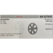 BRUMAR RUOTA RASAERBA DAYEE  RASAERBA DY 18S DY 18SH  coperchio esterno ruota (per BM 027842 - BM 027847) Ø esterno 140 mm Ø interno - spessore -  R.O. -