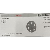 BRUMAR RUOTA RASAERBA DAYEE  RASAERBA DY 18S DY 18SH  coperchio esterno ruota posteriore Ø esterno 160 mm Ø interno - spessore -  R.O. DY0904-8