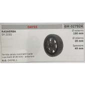 BRUMAR RUOTA RASAERBA DAYEE  RASAERBA DY 21  fornita senza cuscinetti (sede cuscinetti Ø 28 mm) - anteriore Ø esterno 190 mm Ø interno 28 mm spessore 49 mm  R.O. DY0701.1