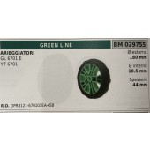 BRUMAR RUOTA RASAERBA GREEN LINE  RASAERBA GL 6701 E YT 6701  Ø esterno 180 mm Ø interno 10.5 mm spessore 44 mm  R.O. DPR8121-670101EA+SB