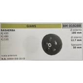 BRUMAR RUOTA RASAERBA GIANS  RASAERBA KJ 430 KJ 480 KJ 530  ruota anteriore Ø esterno 180 mm Ø interno 12.7 mm spessore 50 mm  R.O. X0904-006-00-00