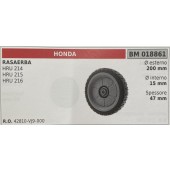 BRUMAR RUOTA RASAERBA HONDA  RASAERBA HRU 214 HRU 215 HRU 216  Ø esterno 200 mm Ø interno 15 mm spessore 47 mm  R.O. 42810-VJ9-000