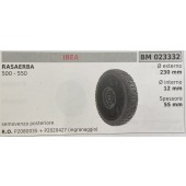BRUMAR RUOTA RASAERBA IBEA  RASAERBA 500 - 550  semovenza posteriore Ø esterno 230 mm Ø interno 12 mm spessore 55 mm  R.O. P2080035 + P2020427 (ingranaggio)