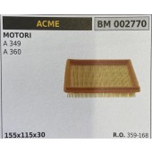 BRUMAR FILTRO ARIA ACME  MOTORI A 349 A 360  155x115x30 R.O. 359-168