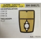 BRUMAR FILTRO ARIA ALPINA - CASTOR - CASTELGARDEN - GGP  DECESPUGLIATORI STAR 22 STAR 26 STAR 31  TAGLIASIEPI TS 27  R.O. 3781630