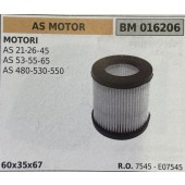 BRUMAR FILTRO AS MOTOR  MOTORI AS 21-26-45 AS 53-55-65 AS 480-530-550  60x35x67 R.O. 7545 - E07545
