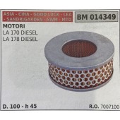 BRUMAR FILTRO ASIA - CINA - GOOD LUCK - LEA - SANDRIGARDEN - SWM - MTD  MOTORI LA 170 DIESEL LA 178 DIESEL  D. 100 - h 45 R.O. 7007100