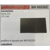 BRUMAR FILTRO ASIA - CINA - GOOD LUCK - LEA - SANDRIGARDEN - SWM - MTD  RASAERBA Serie 215 LTV 140  prefiltro in spugna per BM 005205 140x85x6