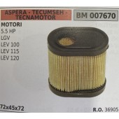 BRUMAR FILTRO ASPERA - TECUMSEH - TECNAMOTOR  MOTORI 5.5 HP LGV LEV 100 LEV 115 LEV 120  72x45x72 R.O. 36905