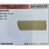 BRUMAR FILTRO ASPERA - TECUMSEH - TECNAMOTOR  MOTORI BV tipo nuovo BV 153 BV 173  150x45x36 R.O. 23410014 - 23410031