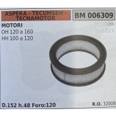 BRUMAR FILTRO ASPERA - TECUMSEH - TECNAMOTOR  MOTORI OH 120 a 160 HH 100 a 120  D.152 h.48 Foro:120 R.O. 32008