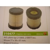 FILTRO ARIA MOTORE BRIGGS & STRATTON AVS ULTIMI TIPI 215800 - 21B977 MISURE 77X38X97MM