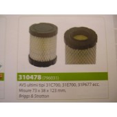 FILTRO ARIA MOTORE BRIGGS & STRATTON AVS ULTIMI TIPI 31C700 - 31E700 - 31P677 MISURE 73X38X123MM