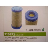 FILTRO ARIA MOTORE BRIGGS & STRATTON 31L777 - 31M777 - 31Q777 DOPO 2008 MISURE 77X38X150 MM