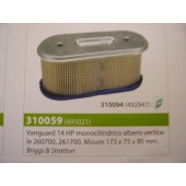  FILTRO ARIA MOTORE BRIGGS & STRATTON VANGUARD 14HP MONOCILINDRICO ALBERO VERTICALE 260700 -  261700 MISURE 173X75X80MM