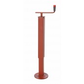 Piede d'appoggio con manovella superiore. Tubo esterno: 50x50 mm, altezza totale 708 mm. Corsa vite 255 mm. Portata statica massima 500 Kg.