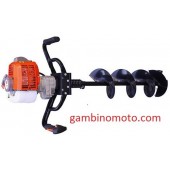 MOTOTRIVELLA A SCOPPIO MARCA KASEI MODELLO 3WT-300S PUNTA INCLUSA CM 100    CARATTERISTICHE TECNICHE:   Motore due tempi   Potenza Motore: 1,3 Kw / 1,76 HP   Miscela al 2 % con olio sintetico al 100%   Cilindrata  43 cc  Capacità serbatoio 1,4 litri  6500