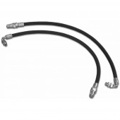 Kit 2 tubi idraulici 3/8" 2SN per terzi punti con valvola di blocco. Innesto rapido maschio a valvola da 1/2".
